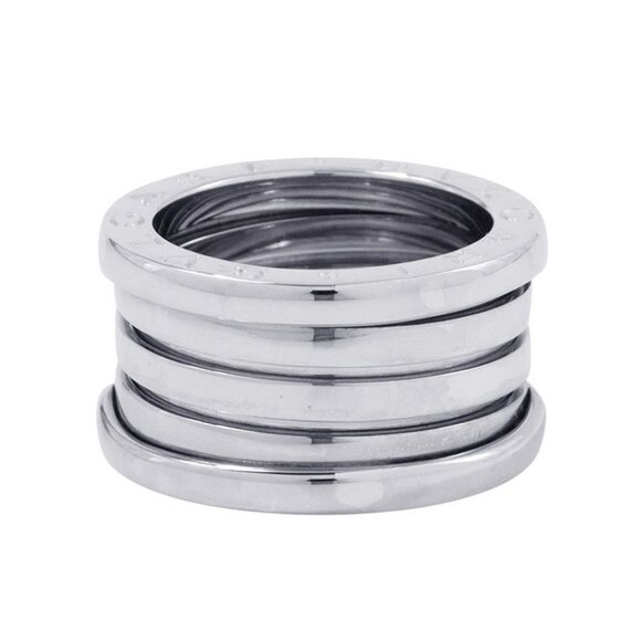 BVLGARI B-zero1 Ring 4 bands Size 52/#12 18K White Gold - Picture 1 of 7